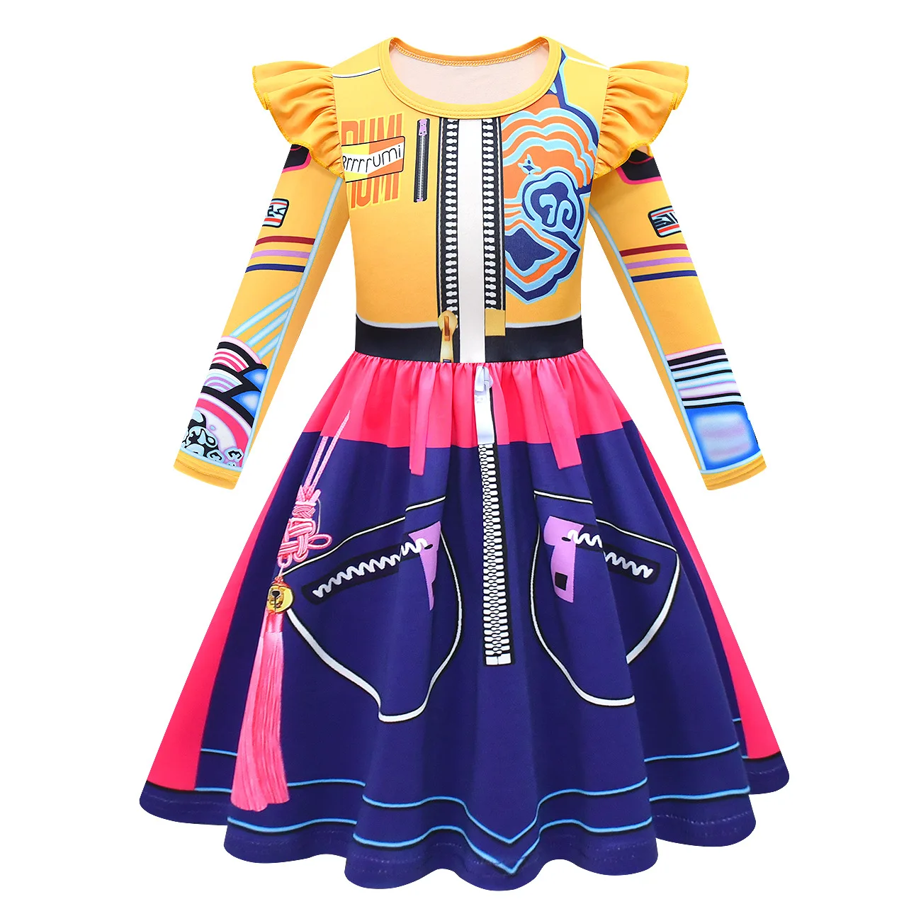 الأطفال فيلم K-Pop شيطان هنتر رومي تأثيري حلي مع حقيبة لعيد الميلاد كرنفال بنات فساتين الحفلات فتاة فستان عيد ميلاد #4