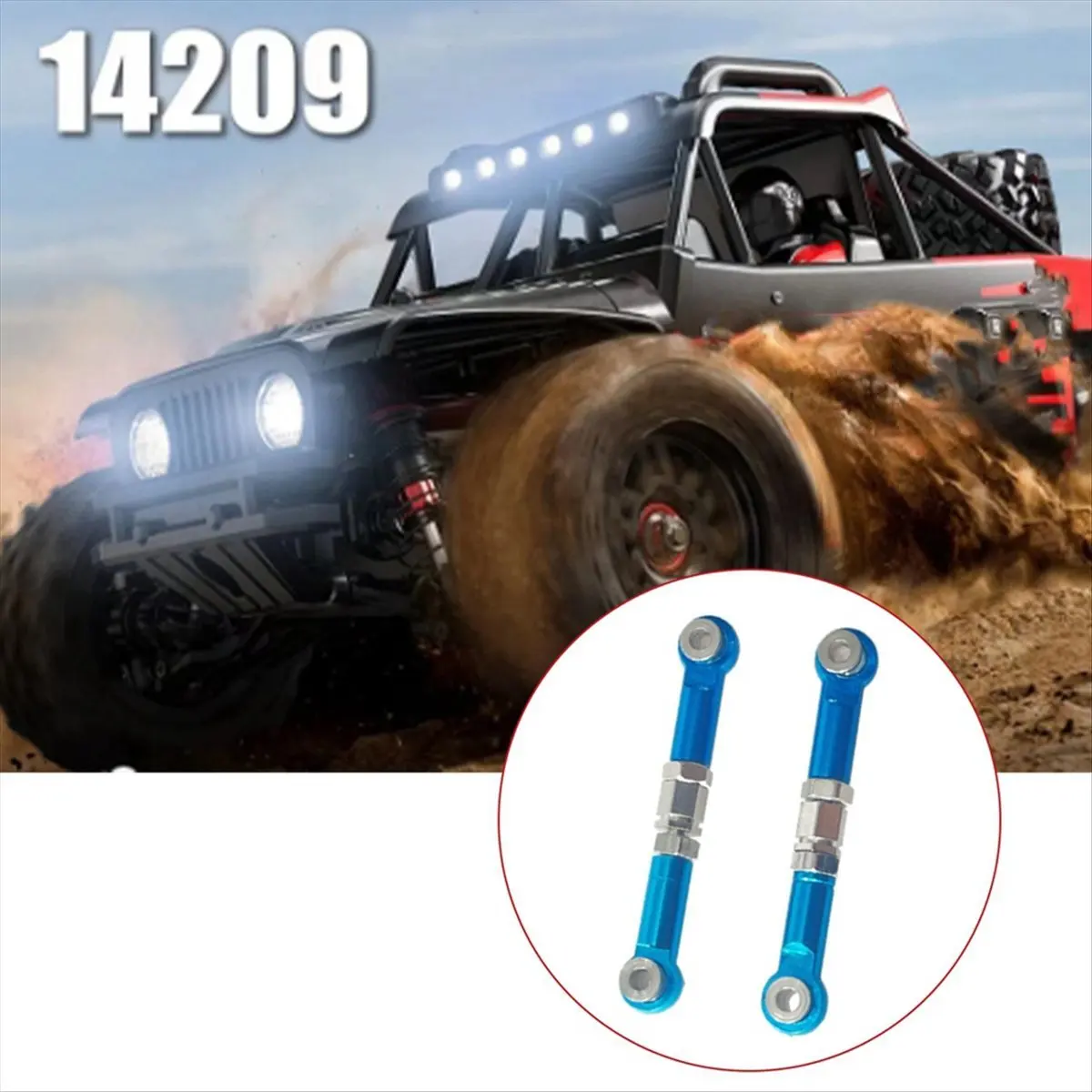 ABST RC Car Metal Upgrade Accessories Steering Rod for Go 1/14 14209 14210 H14BM RC Car Upgrade Parts(Blue)