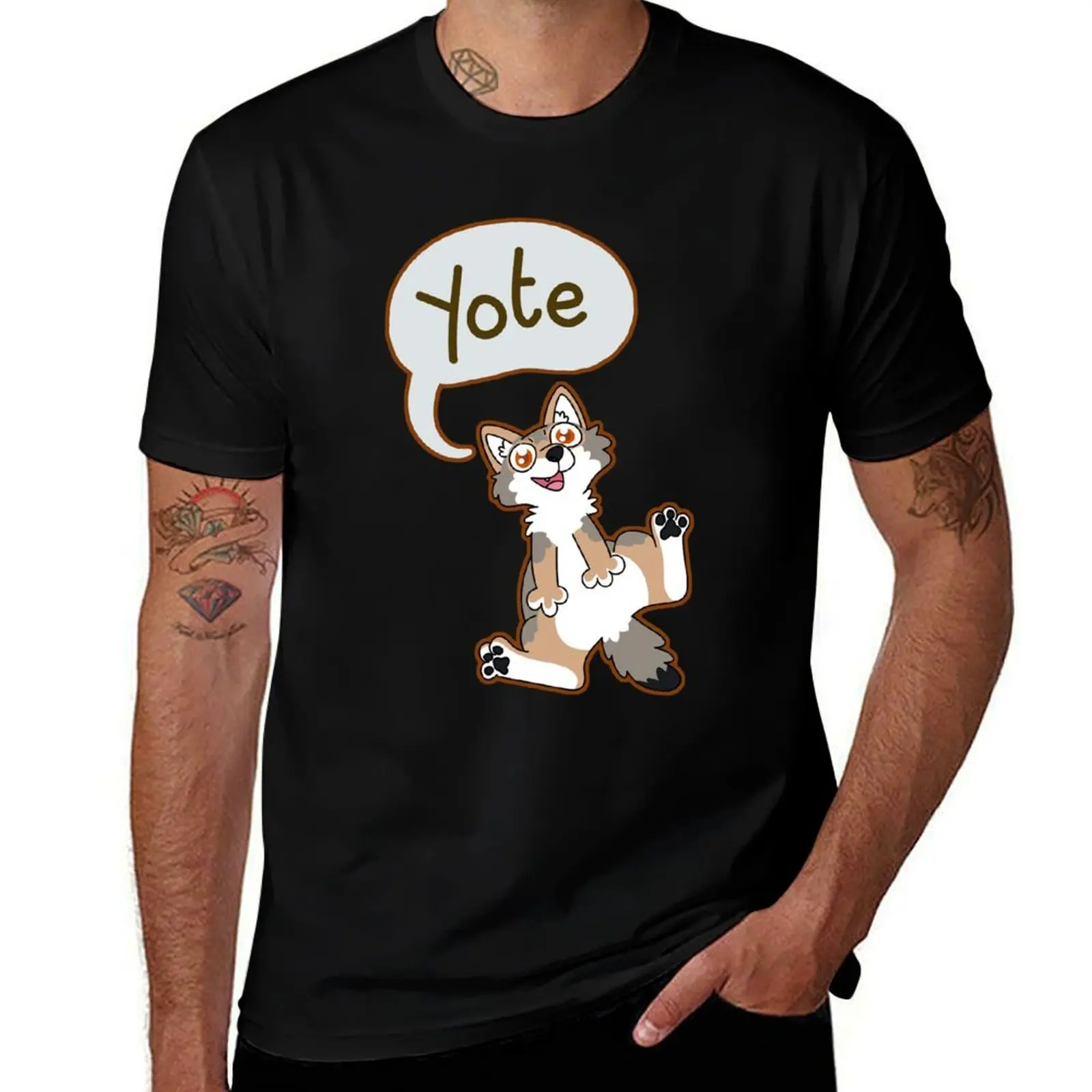 

Yote Coyote T-Shirt blue lock man t shirt Men's cotton t-shirt