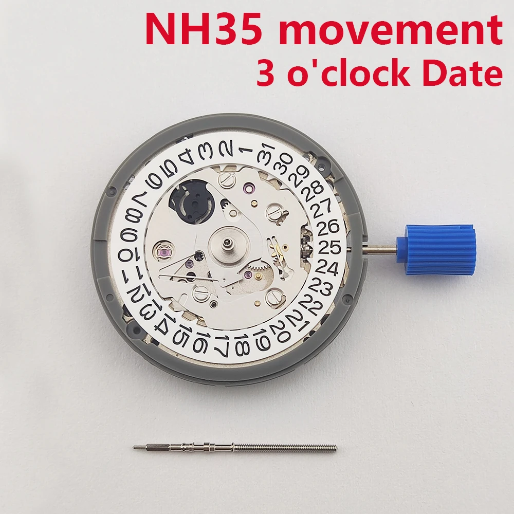 

Механизм nh35, механизм для часов, 3 часа, оригинальный японский механический механизм NH35, одиночный белый календарь, аксессуары для часов
