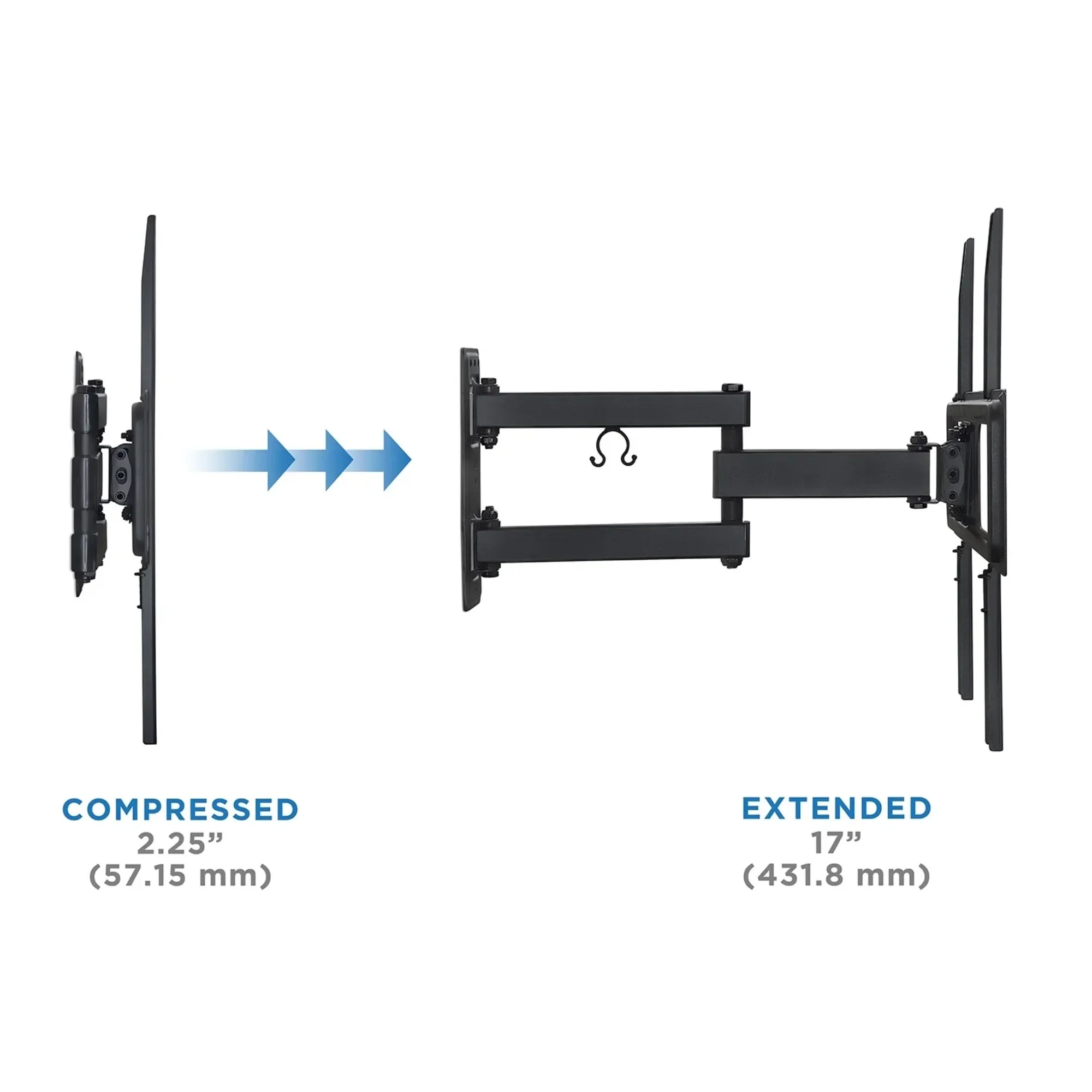 

Full Motion TV Wall Mount, Long 17" Extension, Fits 26" to 55" TVs, Capacity 77 lbs.