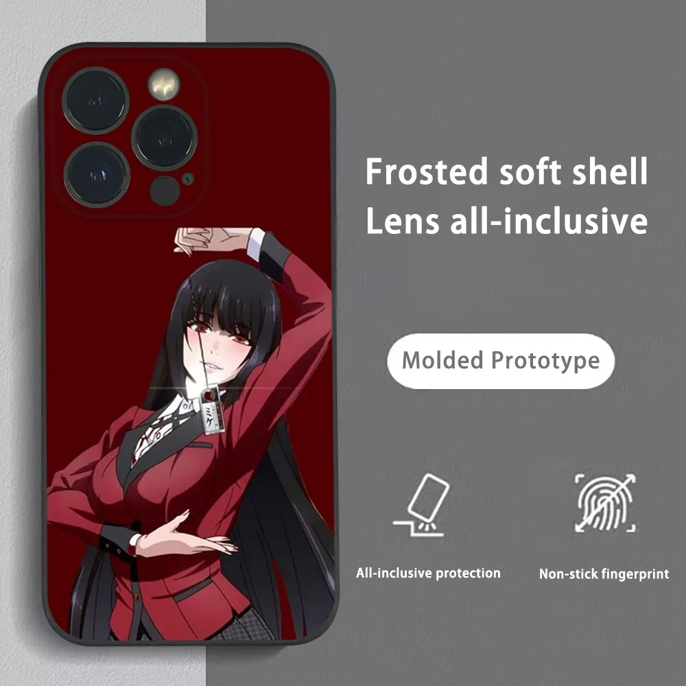 K-Kakegurui J-Jabami Yumeko Phone Case For iPhone 16 15 14 13 12 11 Pro Max Plus Mini Frosted Soft Shell Funda