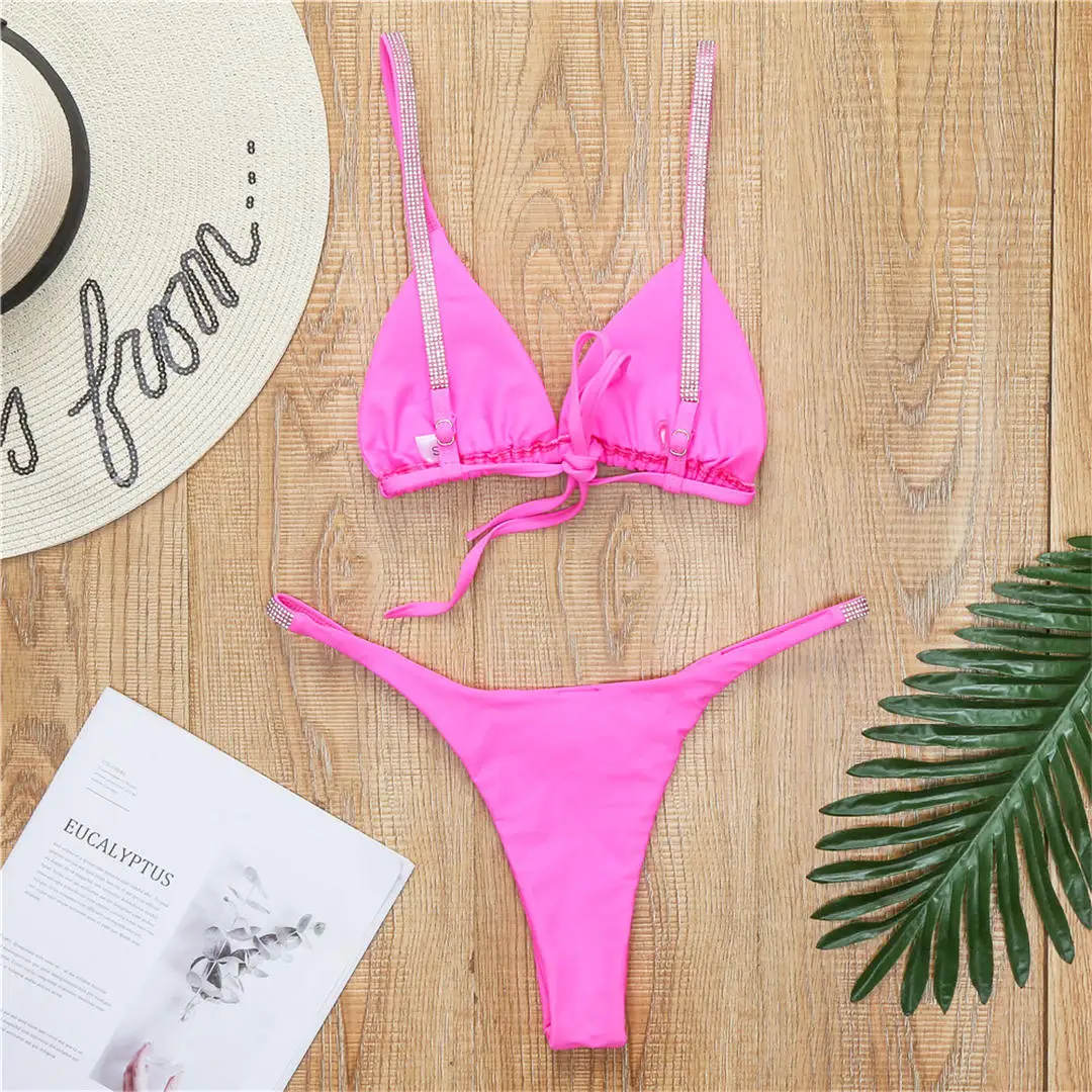 Neuer sexy Mini-Bikini, Damen-Badeanzug, zweiteiliges Bikini-Set mit Pailletten, gepolstert, Badebekleidung, Damen-Badeanzug V2043P – Detail 19