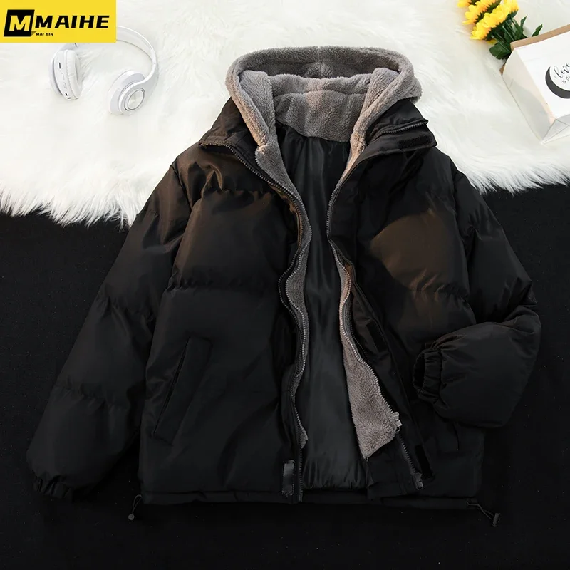 Parkas à capuche en cachemire pour hommes, manteau thermique court, fausse veste, grande taille, mode décontractée, automne, hiver, nouveau, 2023