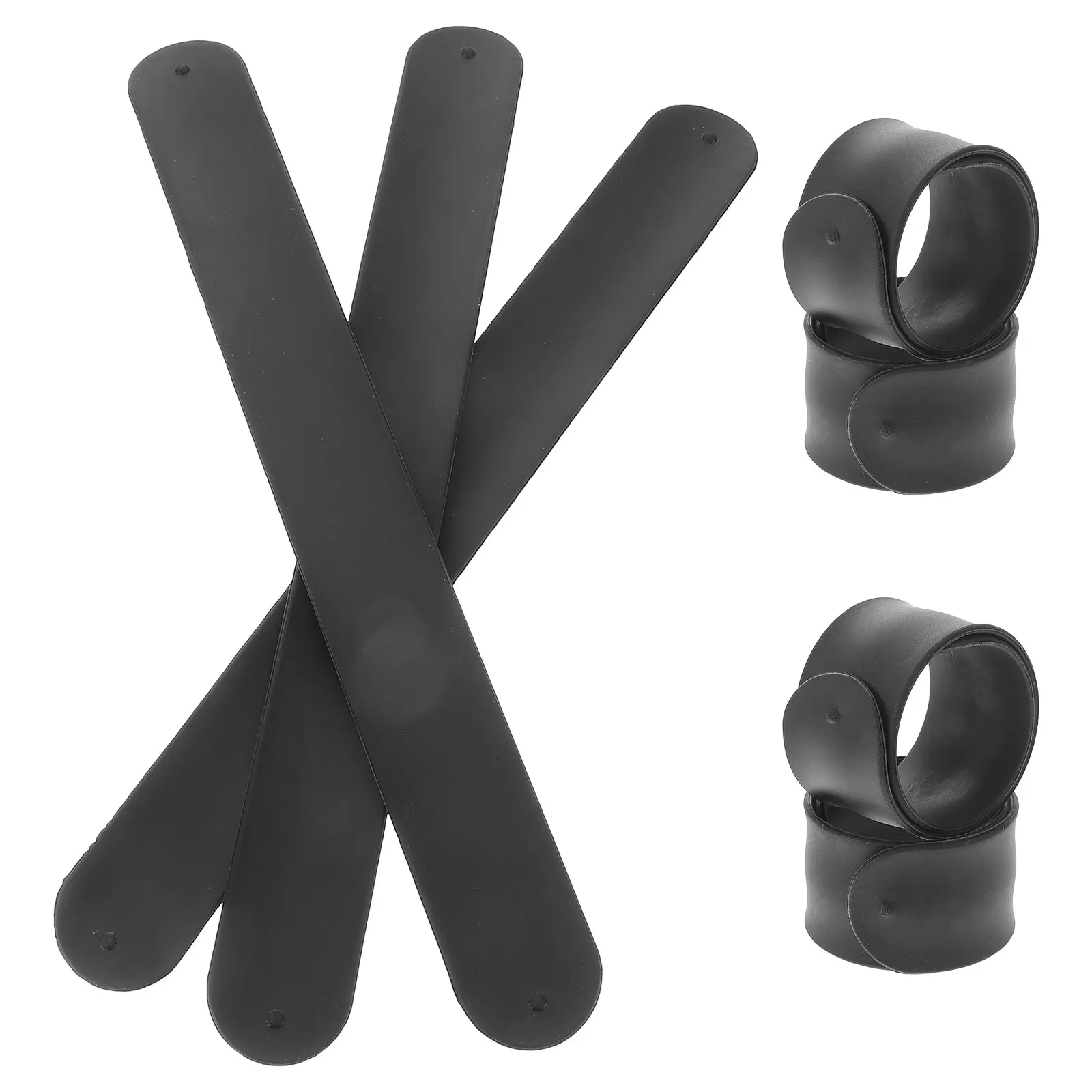 

12pcs Slap Bracelets Silicone Blank Wristbands for Events Snap Bands Children Party Favor Hair Accessories Toys