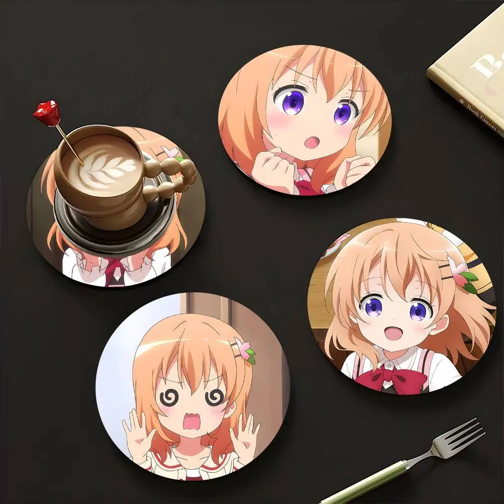 1pc Cocoa Hoto Anime Characters Wooden Coaster Colour Printing Cup Mat Home Desk Decoration Gifts