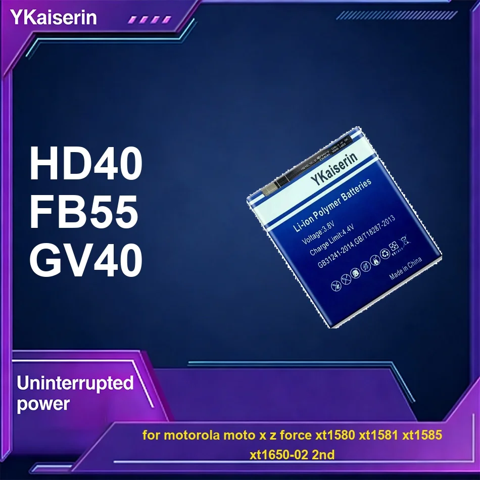 

Аккумулятор для мобильного телефона с длительным сроком службы HD40 FB55 GV40 3700-5800 мАч для Motorola Moto x z Force XT1580 XT1581 XT1585 XT1650-02 2ND