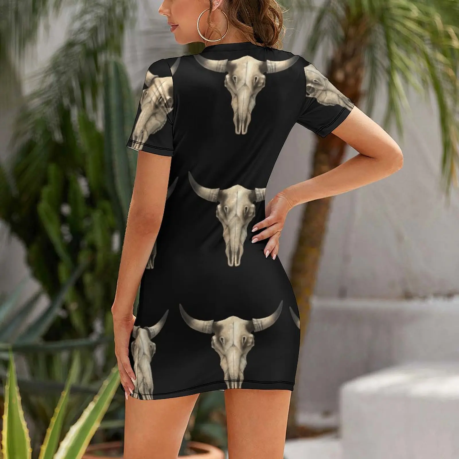 Cow skull Short Sleeved Dress prom dresses 2025 women long dresses Dress