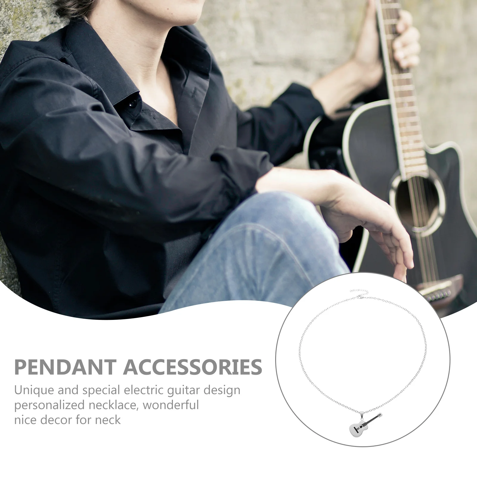 

Electric Guitar Necklace Pendant Unique Design Decorative Neck Pendant Personalized Hanging Necklace Gifts Stylish Guitar Decor