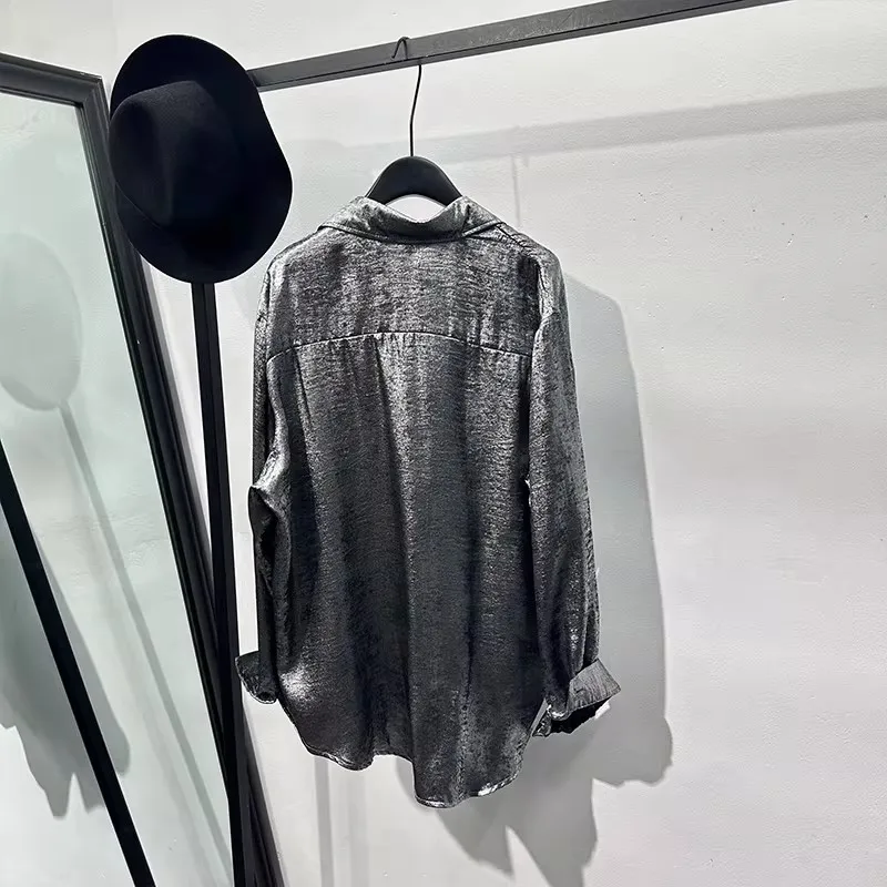 

Owen Seak Men Casual Shirts Gothic Style Men's Clothing Spring Male High Street Autumn Black Shirts