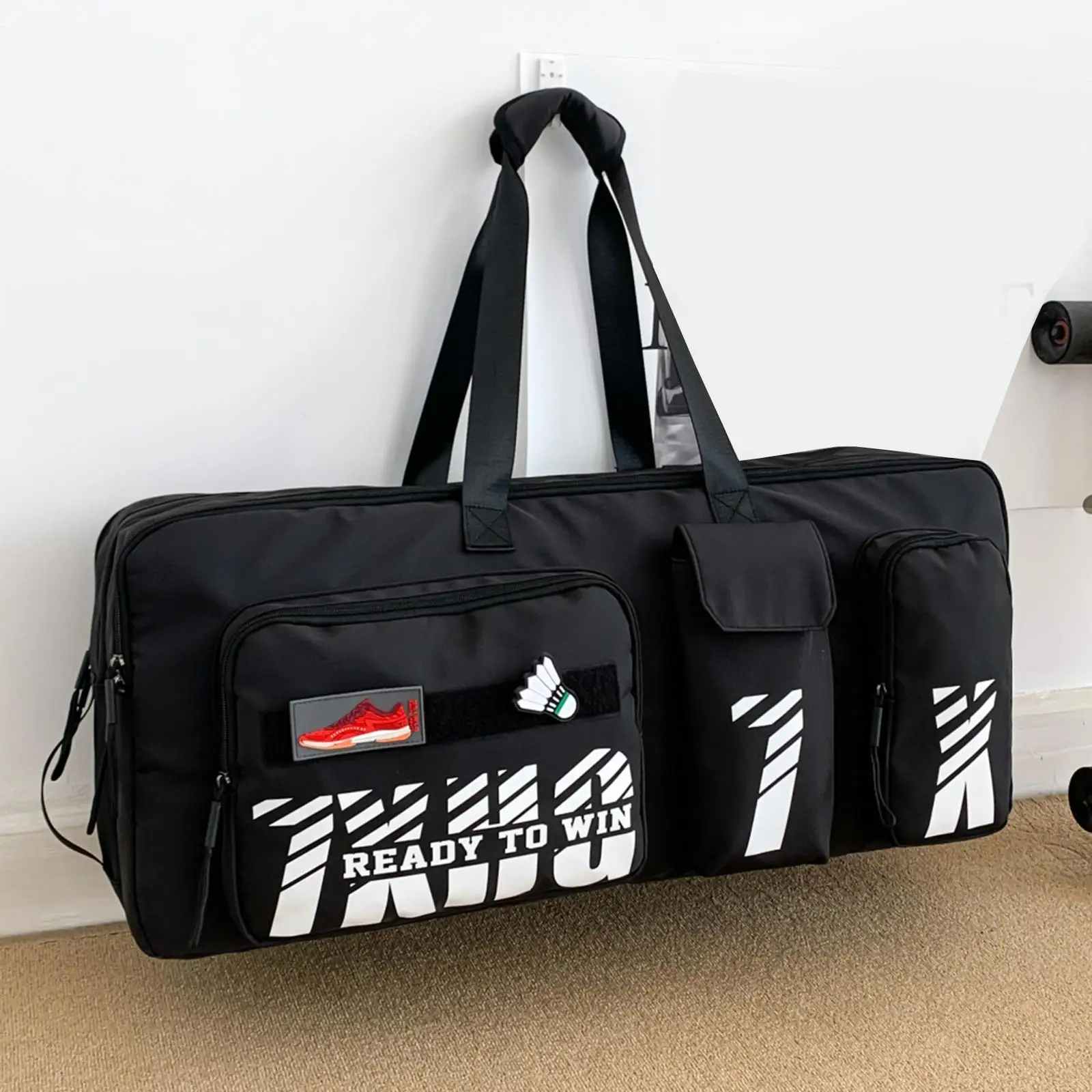 Badminton Bag Large Capacity Waterproof Tennis Bag with Shoe Compartment