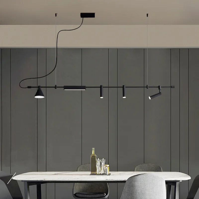 Imagem -05 - Nordic Designer Led Chandelier Spot Light Preto para Mesa Jantar Cozinha Bar Lâmpada Pingente Home Decor Suspensão