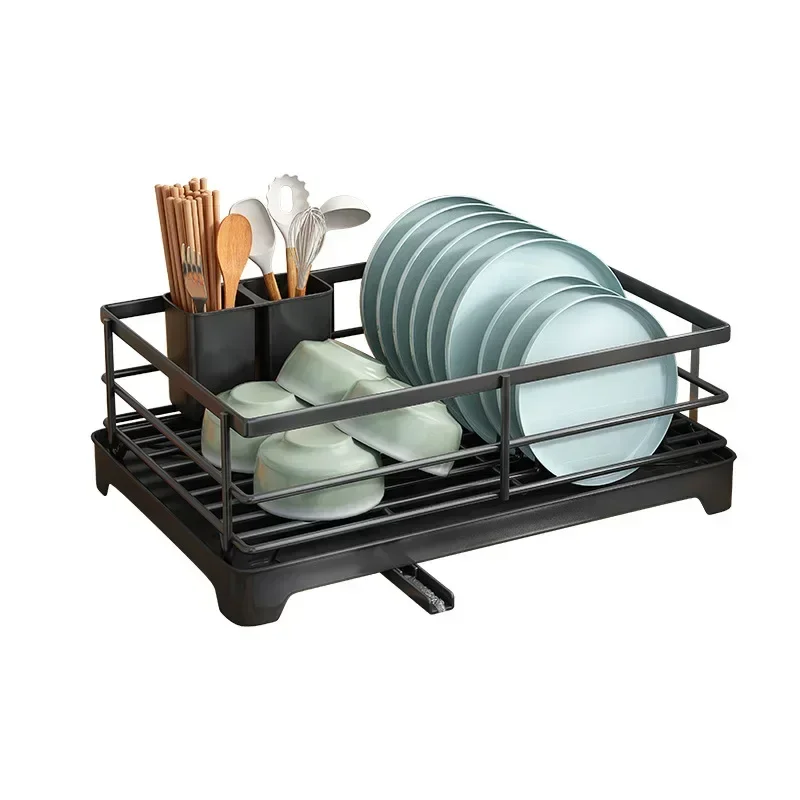 New Dish Drying Rack Kitchen Utensils Drainer Rack With Drain basket Countertop Dinnerware Organizer Kitchen Storage Rack Tools