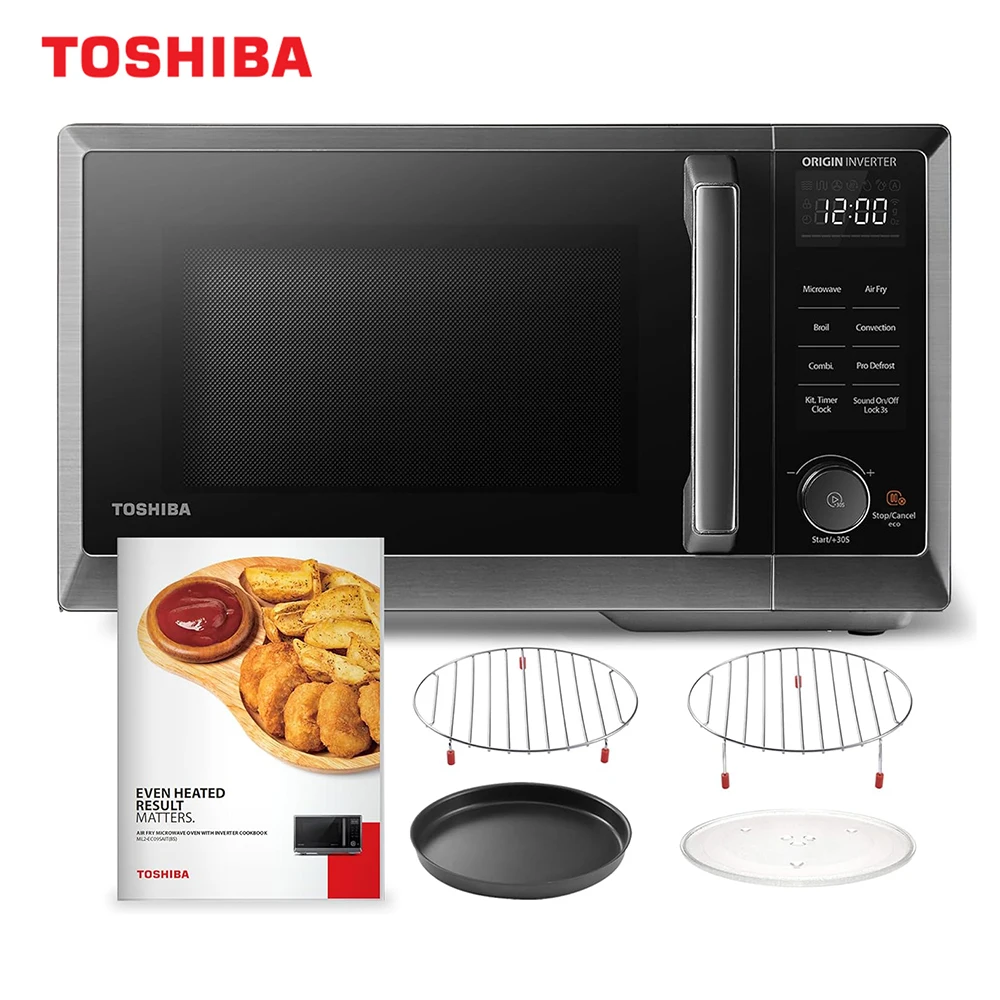 TOSHIBA Inverter Countertop Microwave Oven Air Fryer Combo MASTER Series, Broil, Convection, Speedy Combi, Even Defrost Black