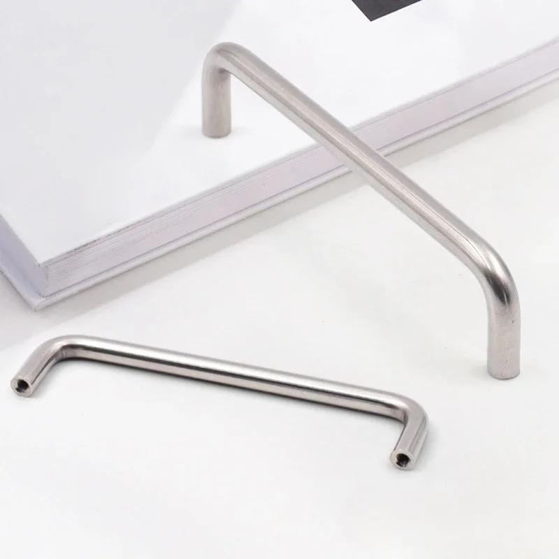Solid Stainless Steel U-shaped Handle Chrome Plated Wardrobe Door Cabinet  Door Industrial Welded Pulls Knobs Furniture