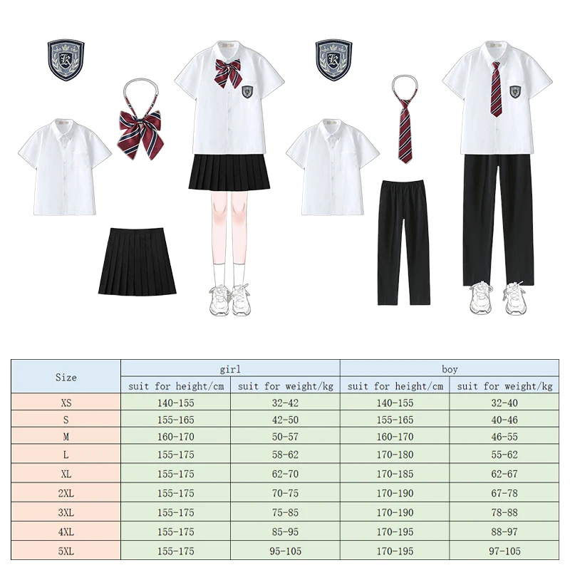 ผู้ชายผู้หญิง JK สไตล์อังกฤษเครื่องแบบนักเรียน Preppy สไตล์จีบกระโปรง Bow Tie เสื้อกางเกง Chorus บทกวีคอสเพลย์