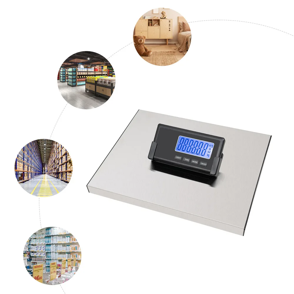 396lbs Digitale Verzending Vloerweegschaal Elektronisch Platform 180Kg Roestbestendig Met Lcd-Scherm Twee Voedingen Kg/Lbs/Oz Units