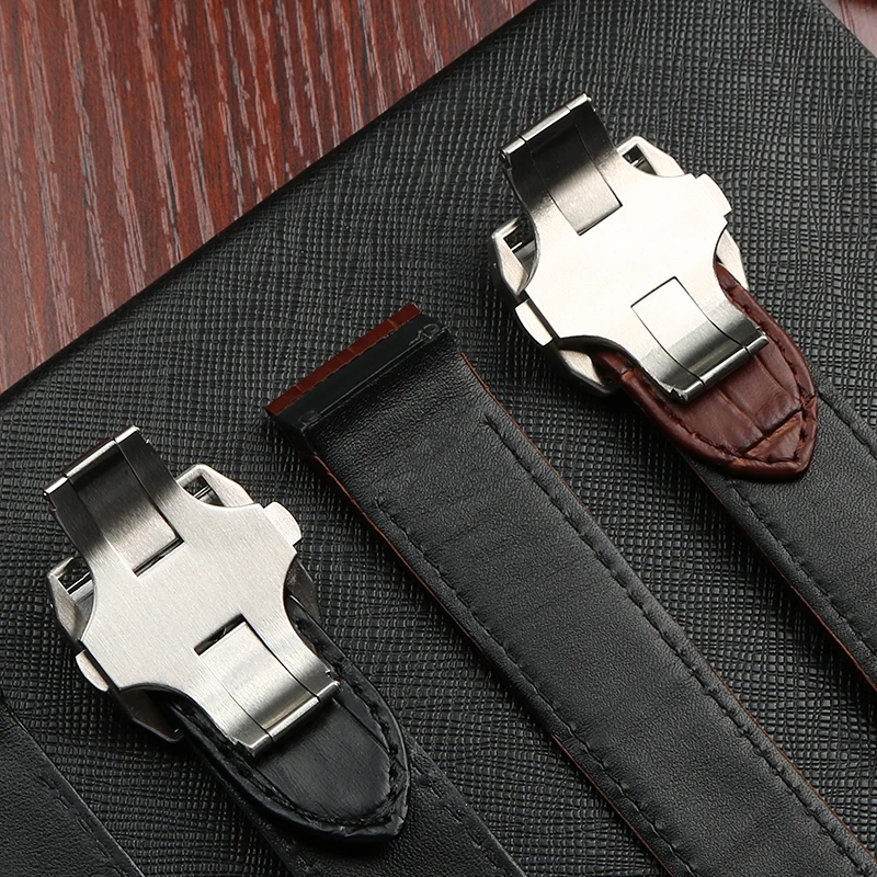 Watch Buckle For Cartier Santos 100 Belt Silicone Rubber Strap Folding Buckle Accessories Stainless Steel Watch Buckle 18mm 21mm