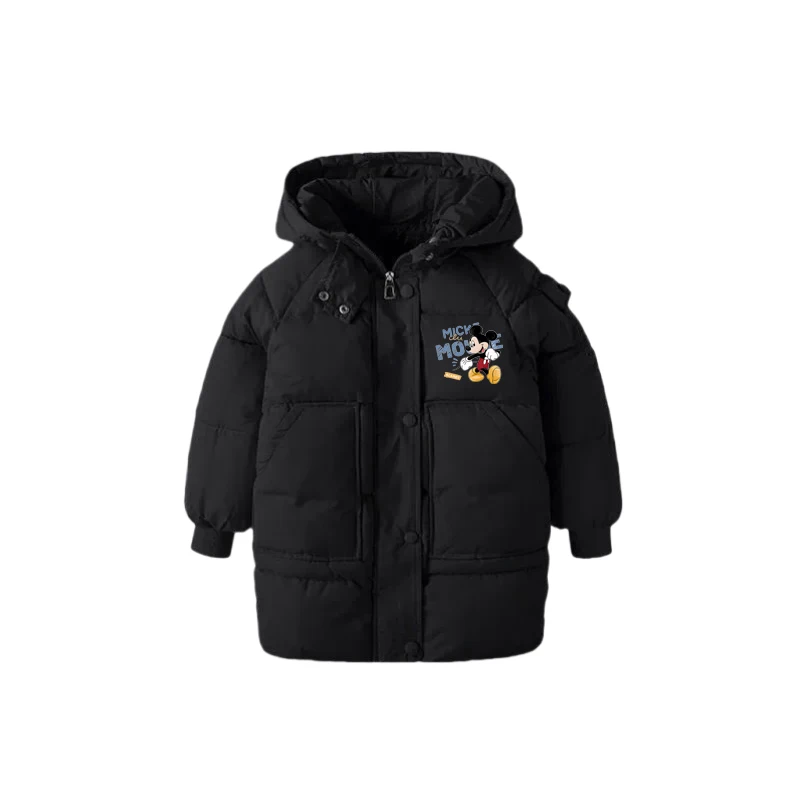 

Solid Color Children's Parka Coat Long Sleeve Hoodie Zipper Autumn Winter Outdoor Jacket for Boys And Girls 3-7 Years Old