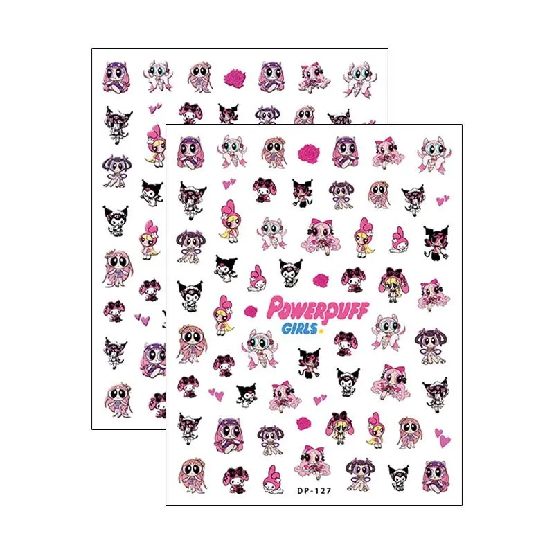 Autocollants de dessin animé Anime pour filles, Powerpuff Girls Kuromi, autocollants d'art d'instituts mignons, décoration tridimensionnelle, décalcomanie, cadeau pour filles, N64.Y2K