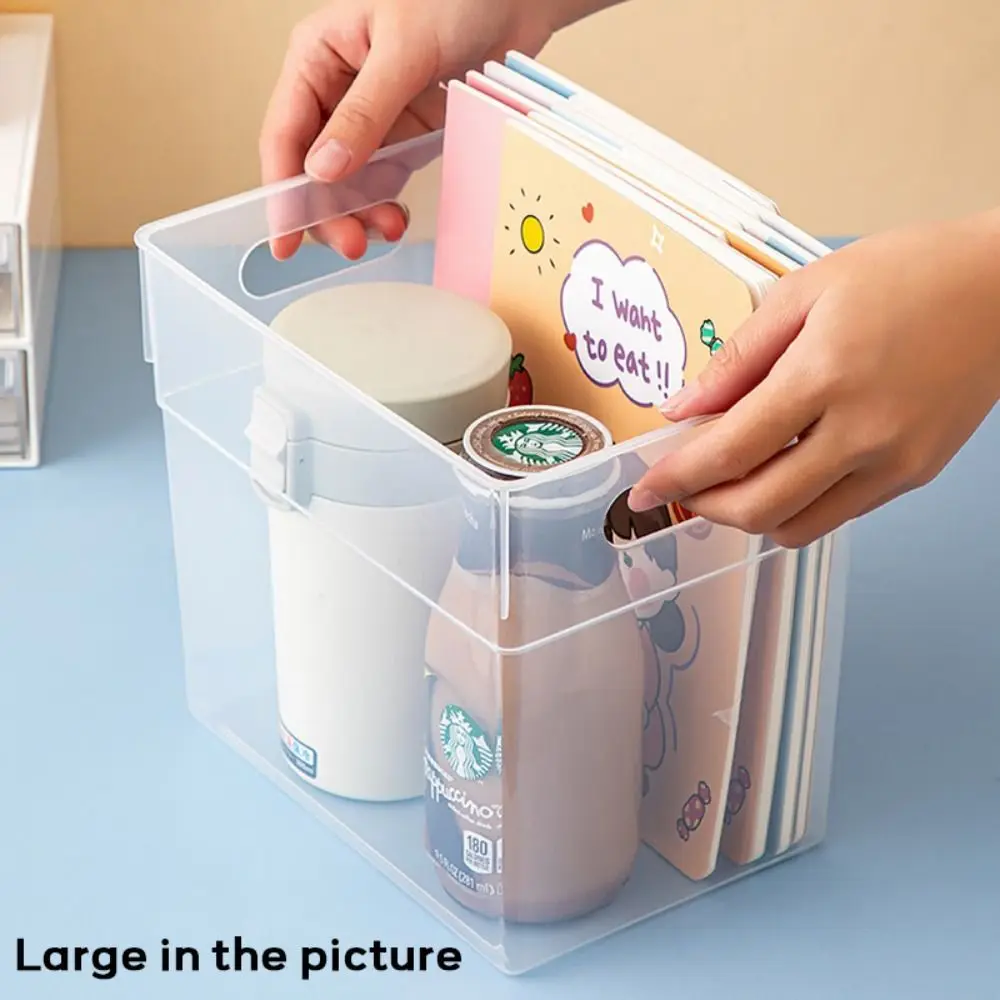 Simple Plastic Miscellaneous Storage Box Transparent Portable Marker Pen Holder Desktop Organizer Students
