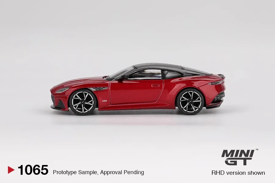 MINIGT 1:64 Aston Martin DBS Hyper Red MGT01065-CH Auto Legierung Spielzeug Kraftfahrzeug Druckguss Metall Modell für Kinder
