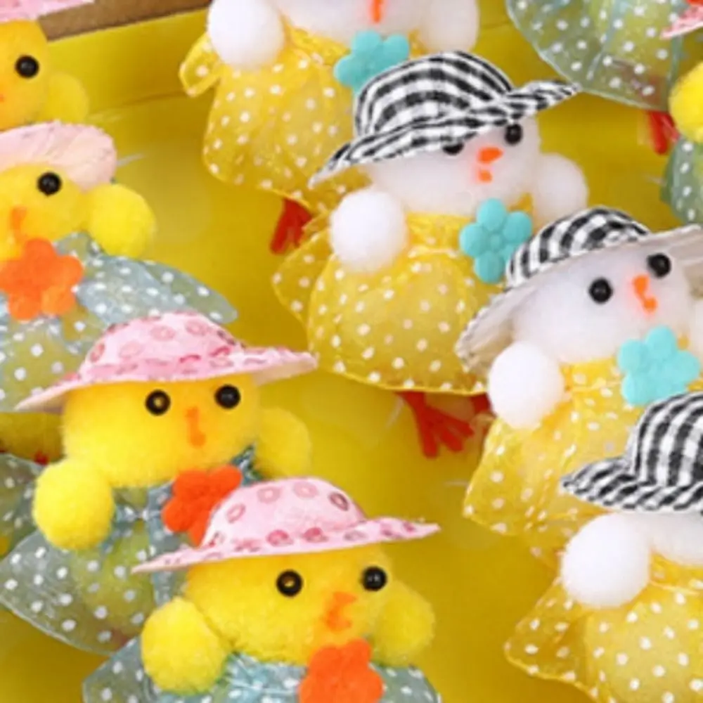 

16Pcs/Set Simulation Easter Yellow Chicks Decoration Snow Man Flocking Easter Bunny Ornaments Handmade Party