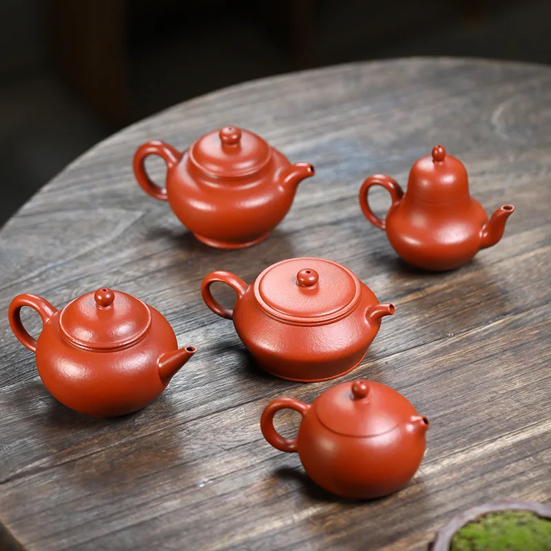 

Yixing purple clay teapot, raw sand, pear skin, red mud, coarse sand, handmade teapot, horizontal teapot, tea set, Western style