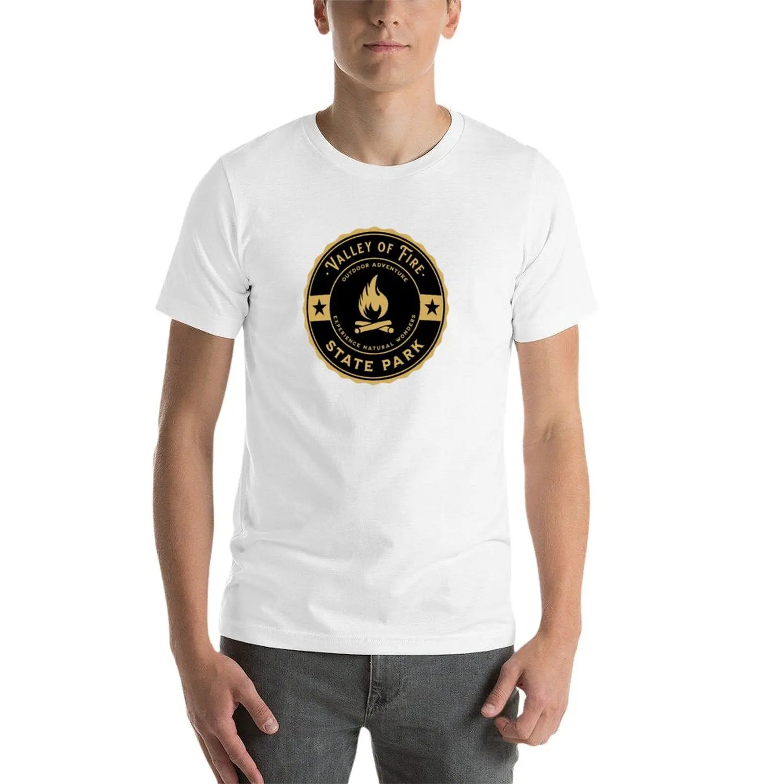 الهيب خمر وادي النار الدولة بارك نيفادا تي شيرت تي شيرت رجل عادية تي شيرت للرجل حزمة القطن تي شيرت