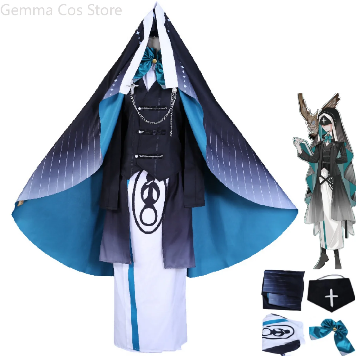 

Anime Game IdentityⅤEli Clark Cosplay Costume Seer Prophet Midsummer Tea Uniform Accessories Man Woman Party Halloween Suit