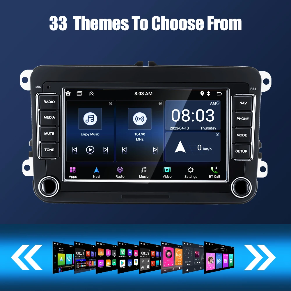 Android 13 Car Stereo for VW Seat Skoda Carplay Android Auto 2Din Car Radio 7\'\' Bluetooth Navigation WIFI FM Multimedia Receiver