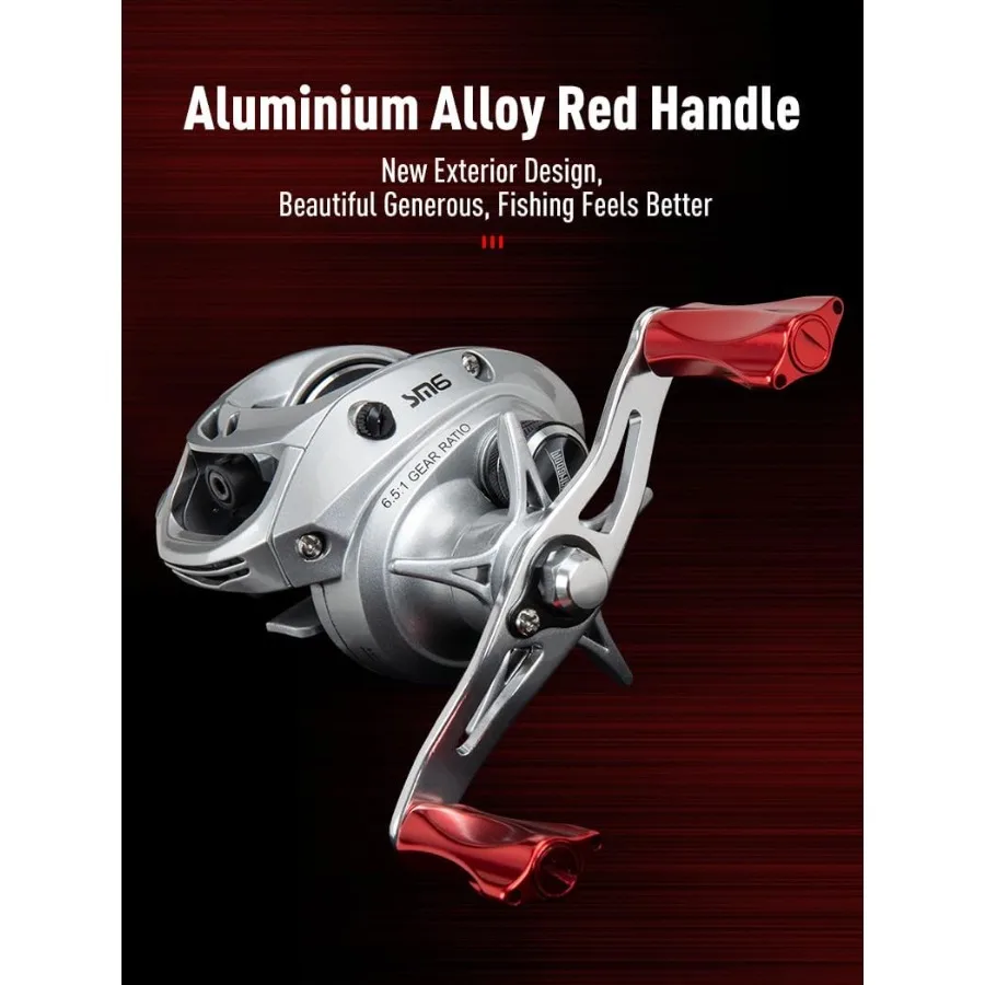 بكرات صيد الطعم خفيفة للغاية مع نسبة تروس 6.5:1 و7.1:1 للصب الدقيق في بيئة المياه العذبة والمياه المالحة #6