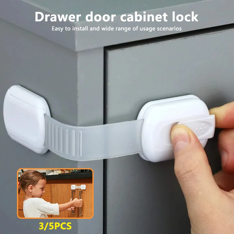 

3/5PCS Child Safety Cabinet Lock Baby Proof Security Protector Drawer Door Cabinet Lock Plastic Protection Kids Safety Door Lock