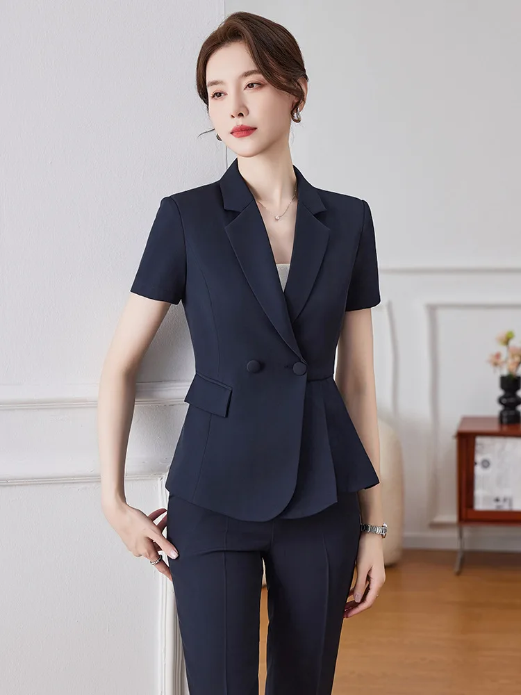 Formal Elegant Business Suits OL Styles with Pants and Jackets Coat Women Office Work Wear Spring Summer Professional Blazers