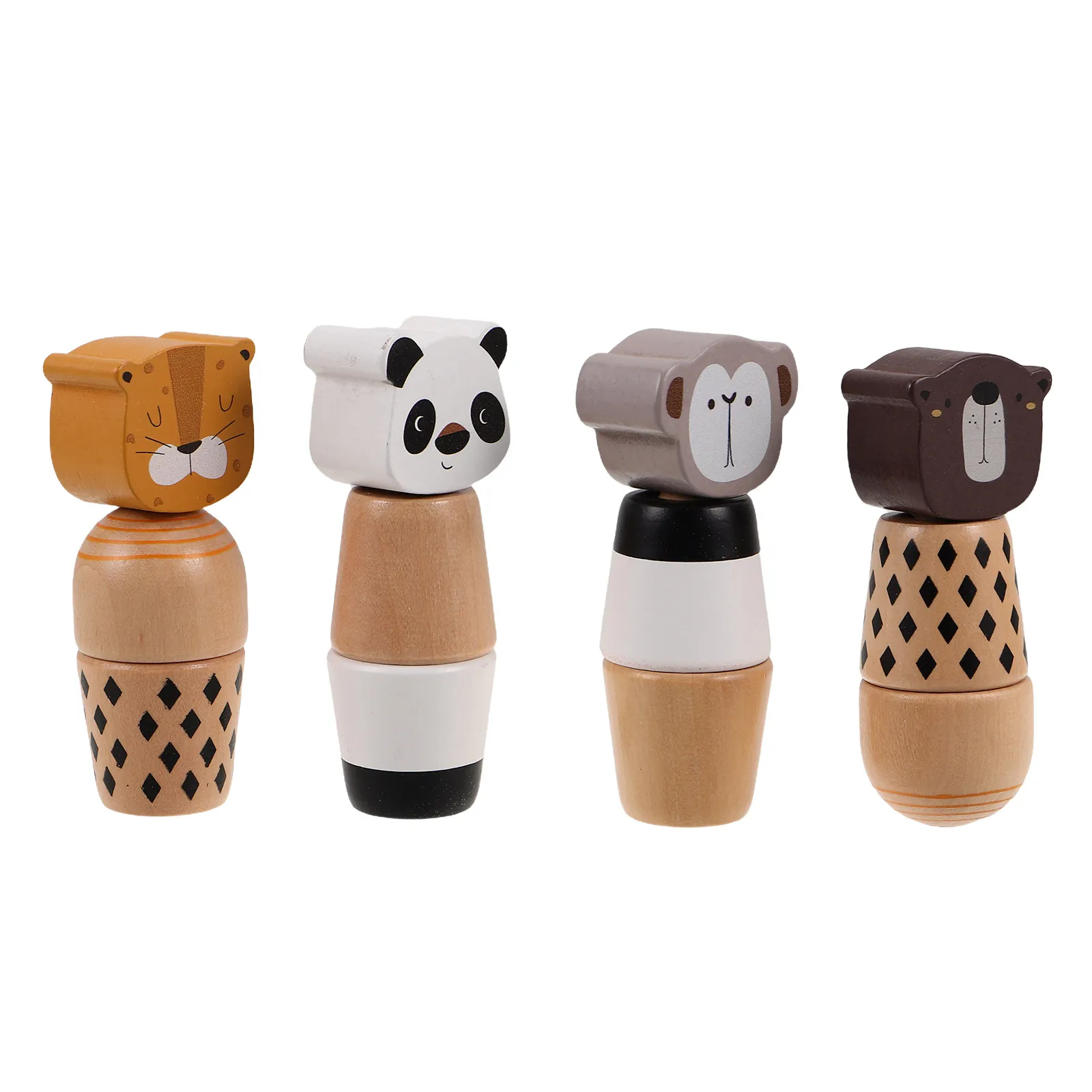 4Pcs Child Nut Bolts Cartoon Animal Screw Matching Puzzle Early Education Fine Motor Skill Development Montessori Preschool