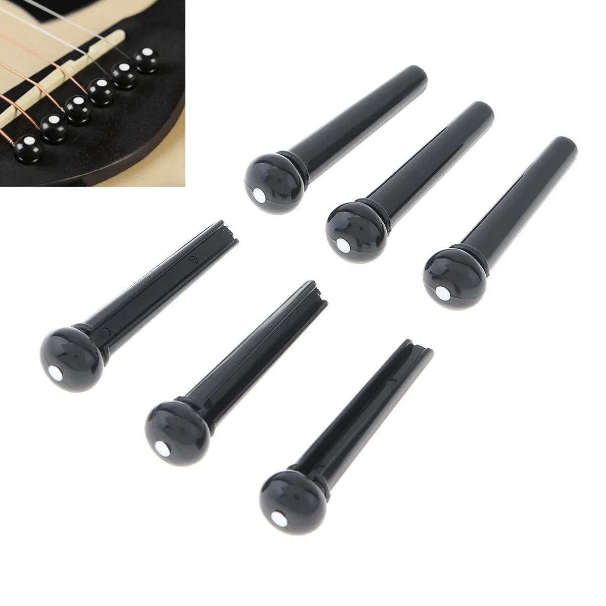 

6Pcs Guitar Bridge Pins 6 String Replacement Abs Plastic Stringed Instruments Folk Acoustic Classic Guitar Accessories Tools