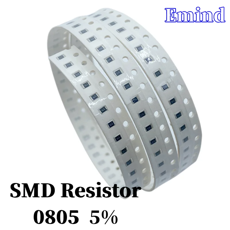 500Pcs 0805 Smd Resistor 5% 0R 1 1.5 2 6.2 7.5 8.2 4.7 5.1 6.8 180Ohm 1K 20K 30K 33K 36K 43K 47K 51K 62K 68K 75K 82K 560K 1M