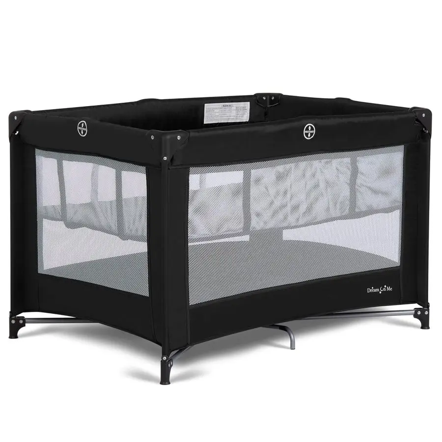 

Zazzy Portable Playard with Bassinet in Black, Lightweight Packable and Easy Setup Baby Playard with Mattress and Travel Bag