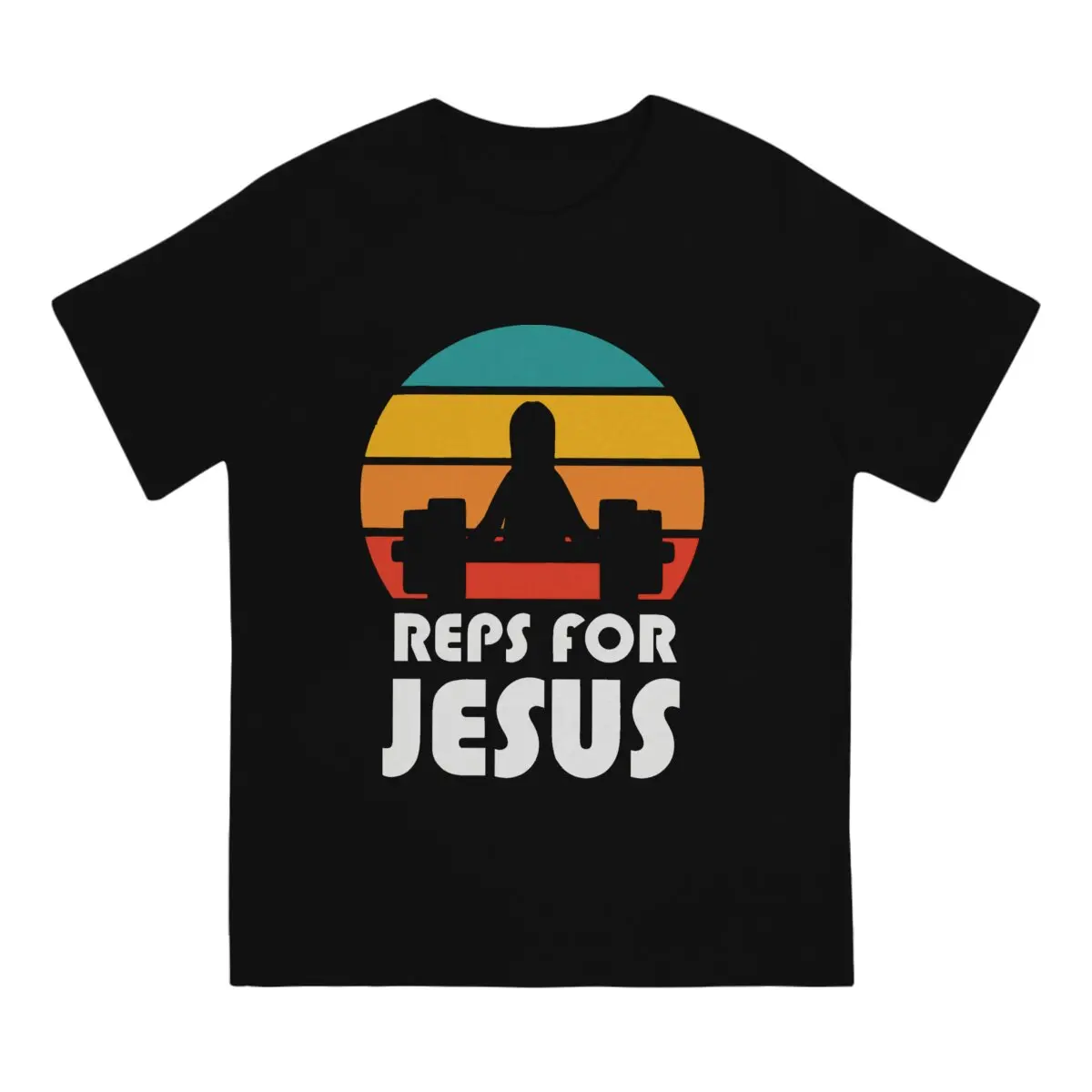 Reps for Gym T-Shirts for Men Jesus CrossFit Funny Novelty 100% Cotton Tee Shirt Round Collar Short Sleeve T Shirts New Arrival