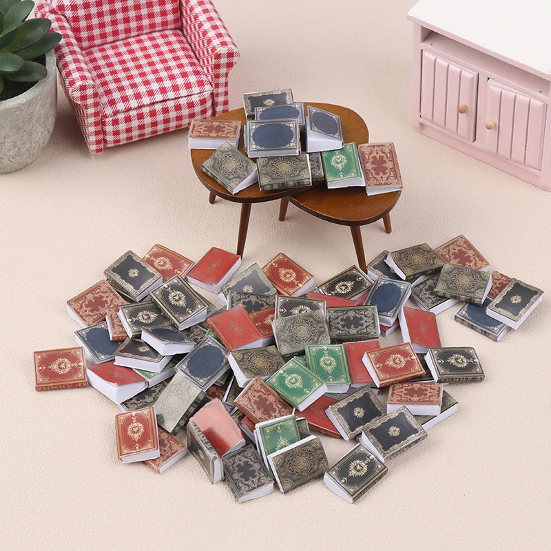 50pcs Dollhouse Miniature Mini Books Model Furniture Accessories For Doll House Decor Kids Toys Gift