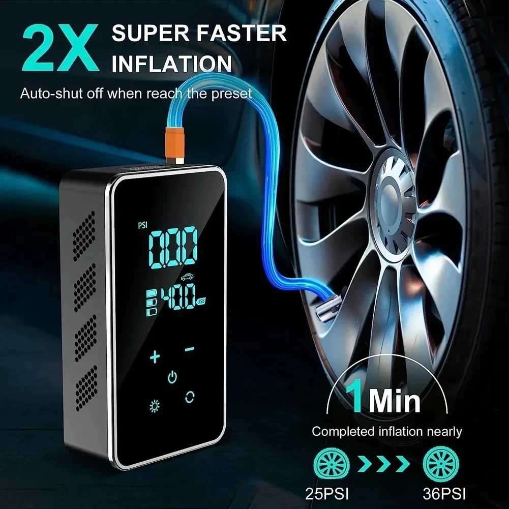 

12v Car Electric Air Pump Portable Wireless Digital Touch Air Compressor 150psi Tyre Inflator For Car Motorcycle Inflation