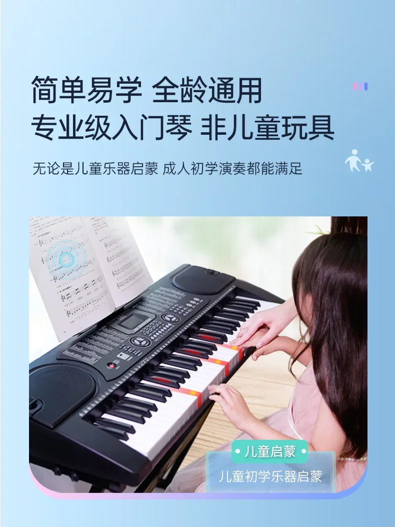 Synthesizer Musical Keyboard Professional Adults Controller Musical Keyboard Midi Controller Teclado Electronic Piano WWH