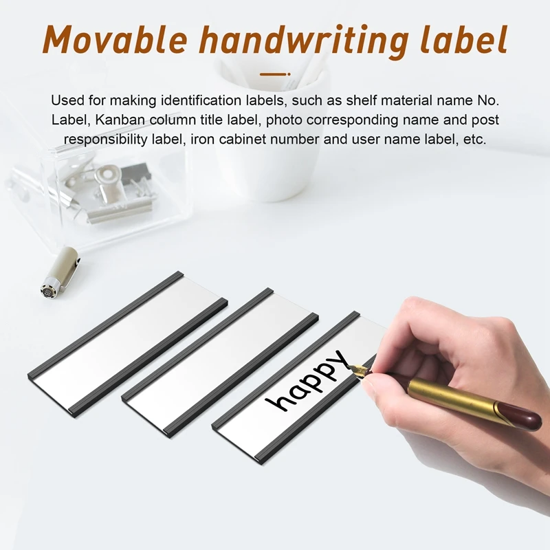 30Pcs Magnetic Label Holders With Magnetic Data Card Holders With Clear Plastic Protectors For Metal Shelf (1 X 3 Inch)