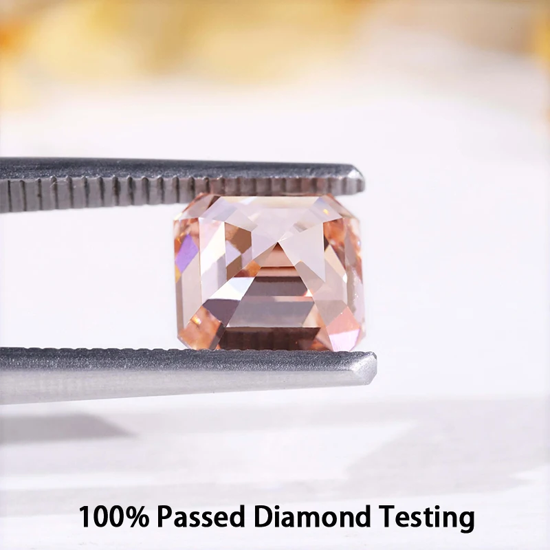 مورغانيت الوردي مختبر خلق الخوخ الوردي Asscher قطع اكسير الالمونيوم الأحجار الكريمة الاصطناعية روبي أحجار كريمة مفكوكة 100% تمرير الماس القلم اختبار