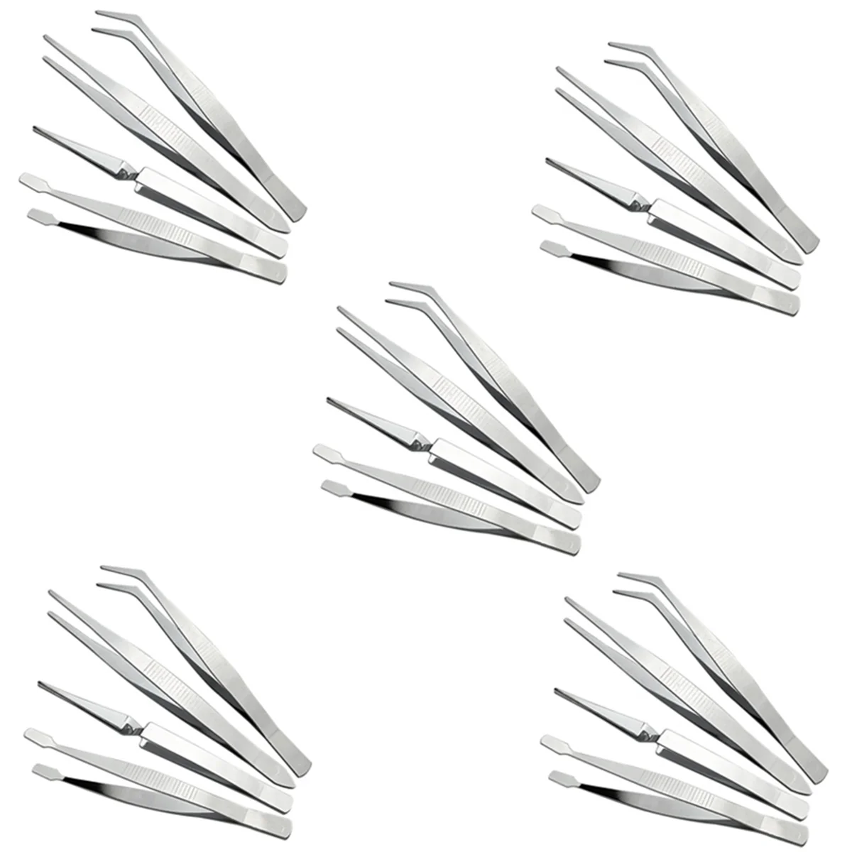 L74A Stainless Steel Combination Tweezers, Elbow Pointed Labor-Saving Pliers, Reverse Flat Mouth Stamp Collection Clip