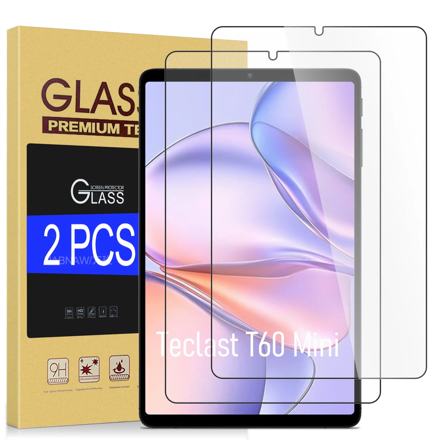 For Teclast T60 Mini Tempered Glass Screen Protector On Teclast T60mini HD Scratch-Proof Film Oil-Coating Cover 2-Pack