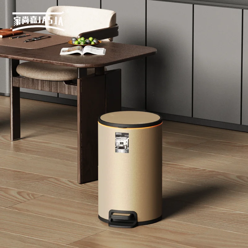 

Office trash can stainless steel household living room high value paper bucket toilet kitchen simple creative bucket large