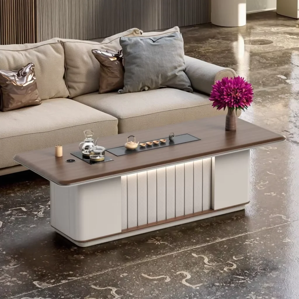 

Modern Minimalist Convertible Wooden Coffee Table For Dining Living Room Leisure Office Furniture & Staff Reception Set Included