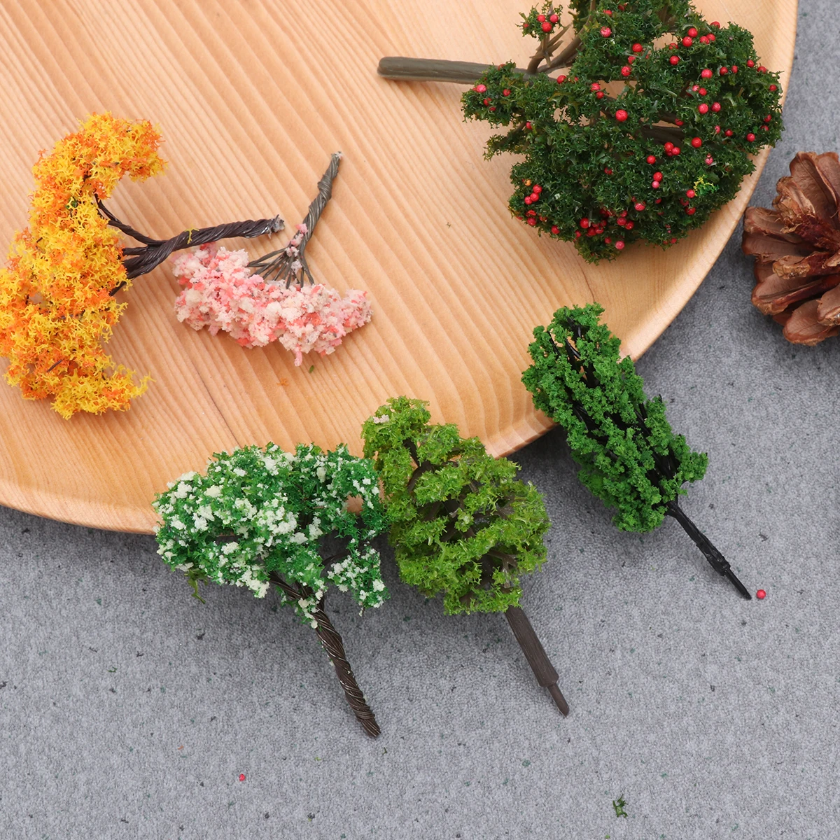 

12pcs Landscape Scenery Layout Miniature Decoration Model Trees Resin Miniature Landscape Scenery for Layouts