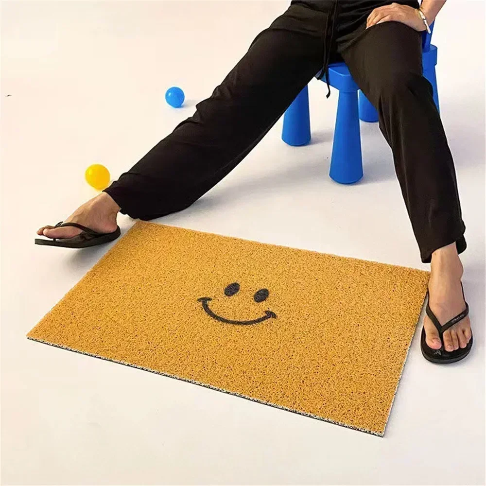 Entrance Door Mat And Fadeless Kitchen Carpet Free Cutting Bathroom Rug Waterproof Household PVC Anti-skid Wire Ring Foot Mat